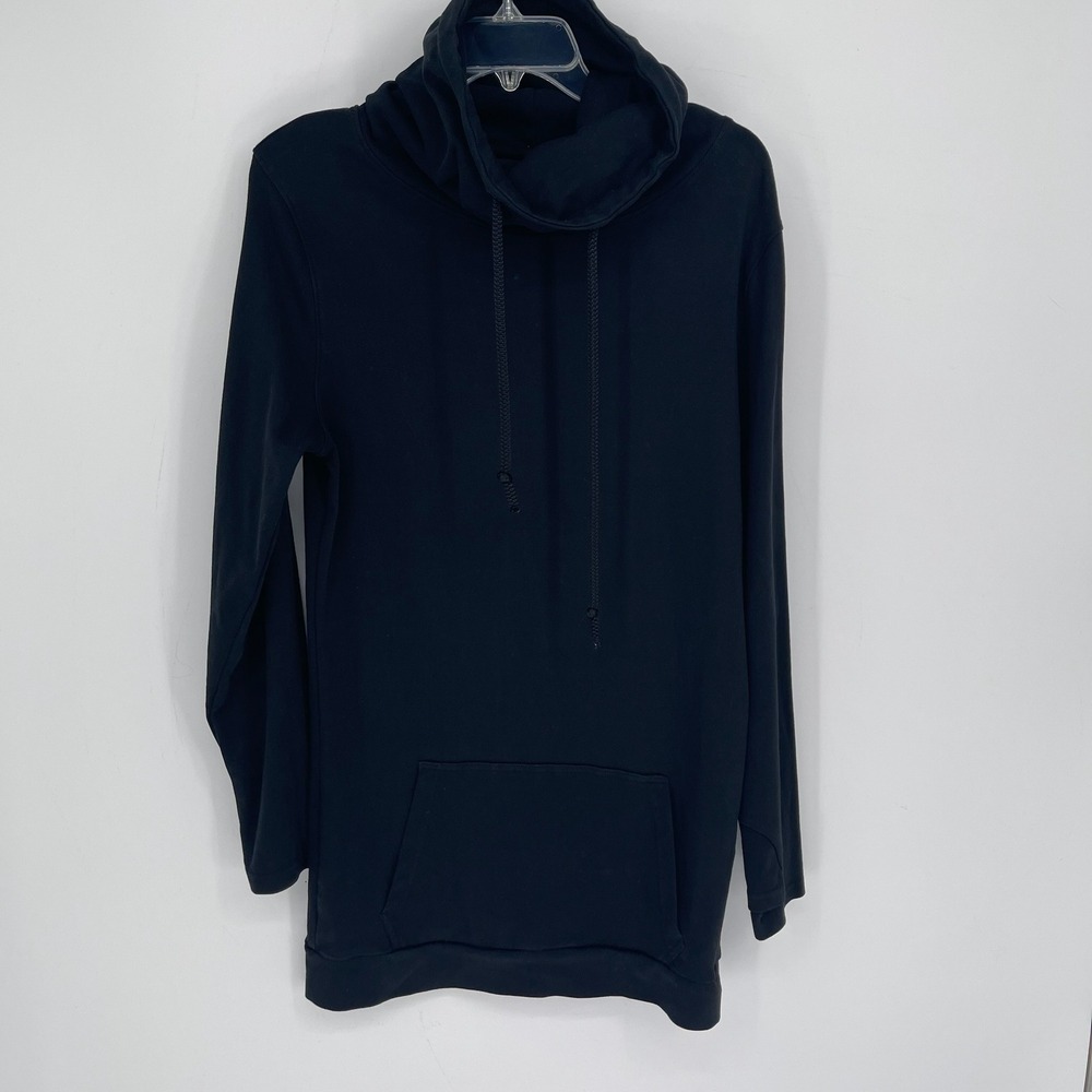 Lily & Lottie Women's Black Cowl Neck Long Sleeve Tunic Hoodie Sweatshirt Size L